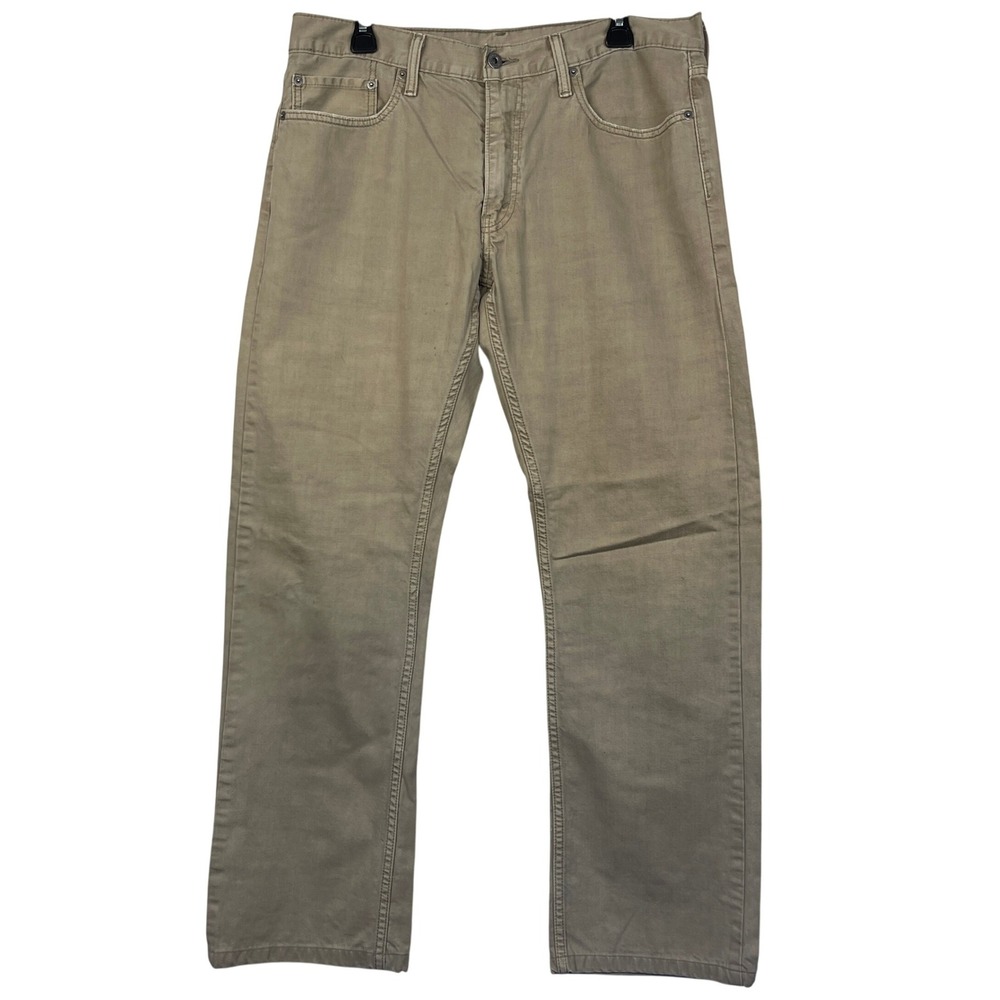 Levi's 514 Straight Fit 34x30 100% Cotton Tan Denim Jeans Zip Fly